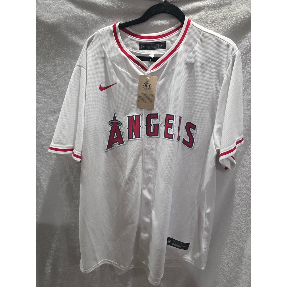 Nike Los Angeles Angels MLB Baseball Home Jersey Genuine Merchandise Wht Mens XL